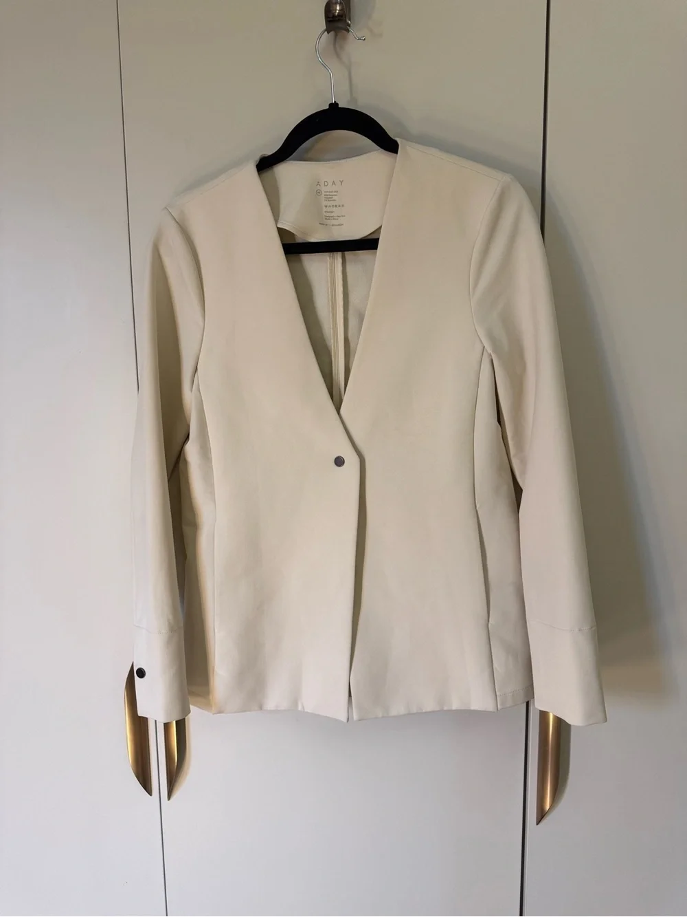 ADAY Trailblazer Blazer Oat Cream XS Minimalist Capsule Career Jacket